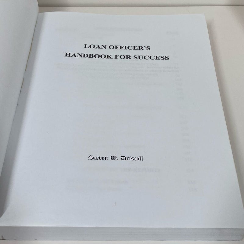 The Loan Officer's Handbook for Success