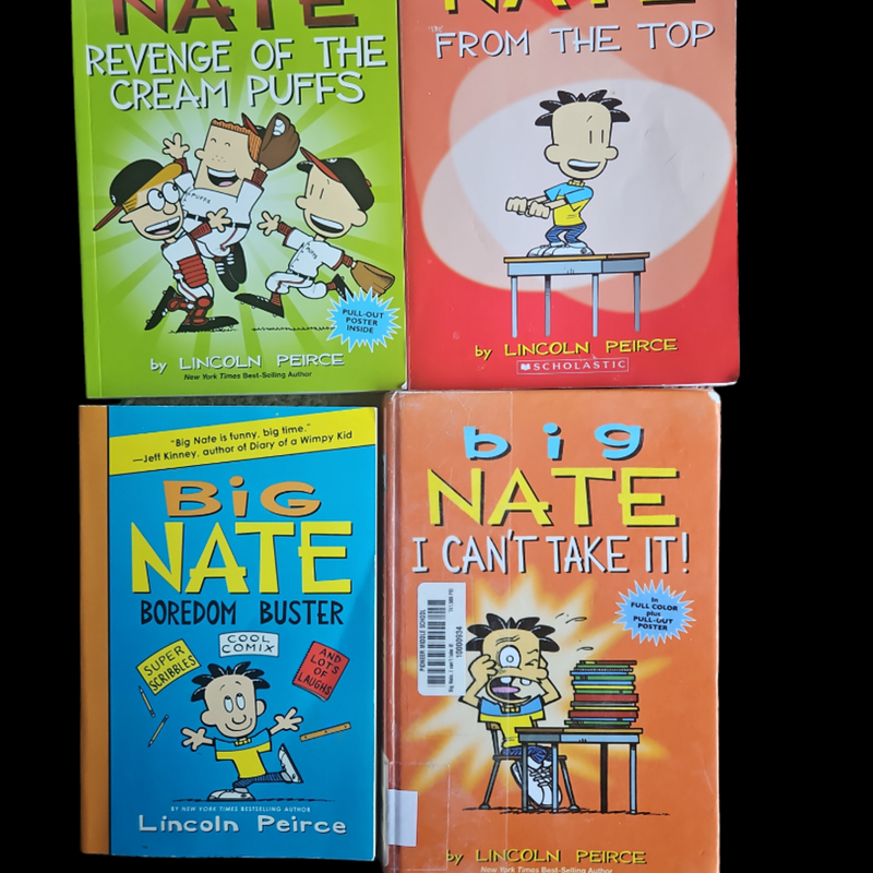 Lot of 4 Big Nate Graphic Novels for Kids by Lincoln Peirce