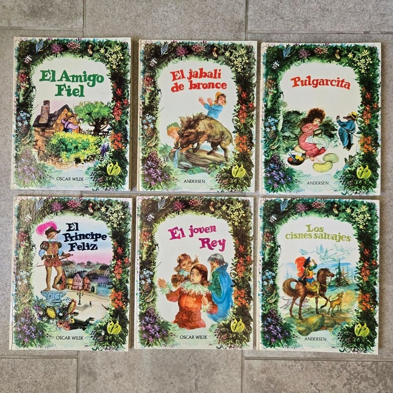 Lot (6) Vintage Fairy Tale Children's Books Spain 1970 Hardcovers Spanish