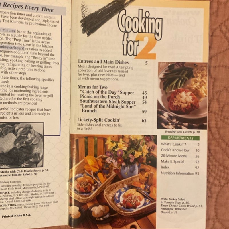 Pillsbury Cooking For 2 (Aug 1996) 