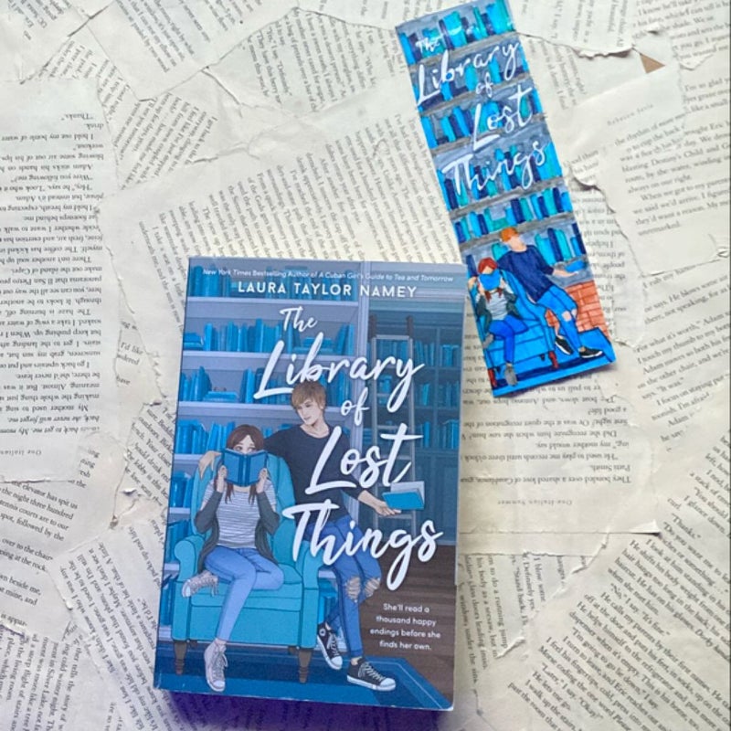 The Library of Lost Things + handmade bookmark 