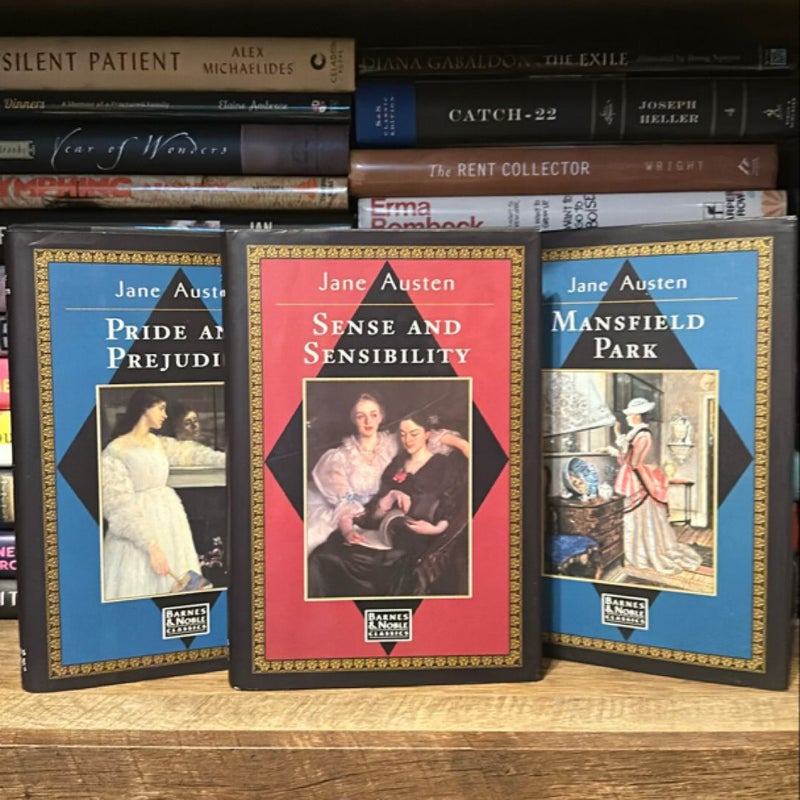 Sense and Sensibility, Mansfield Park, and Pride and Prejudice set 