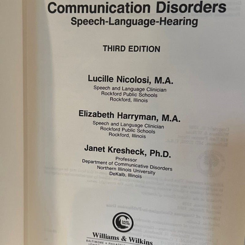 Terminology of Communication Disorders