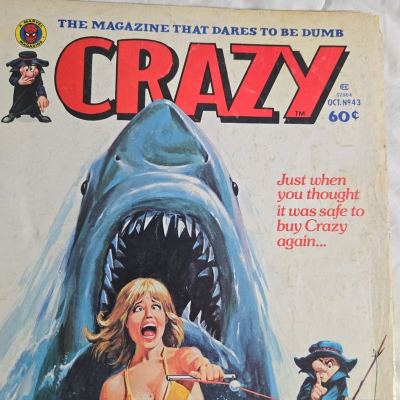 Crazy Magazine Jaws 2 cover vintage satire VG