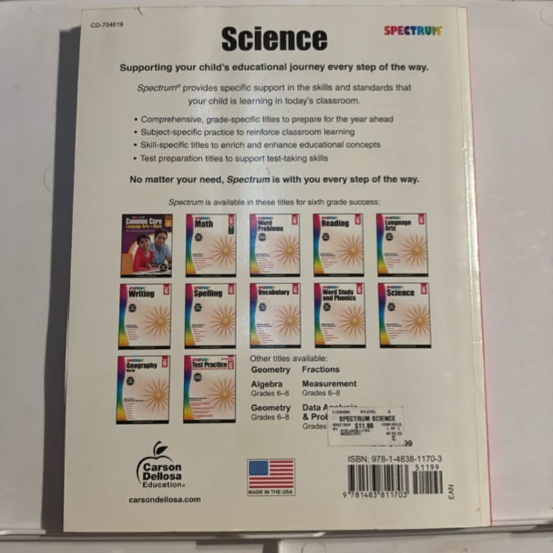 Spectrum Science, Grade 6
