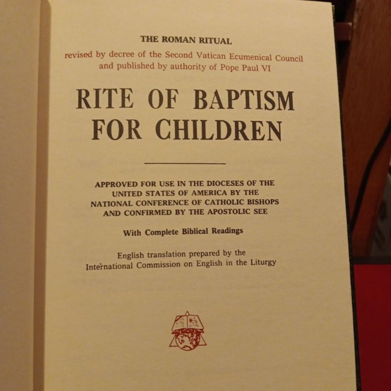 Rite of Baptism For Children vintage 1970