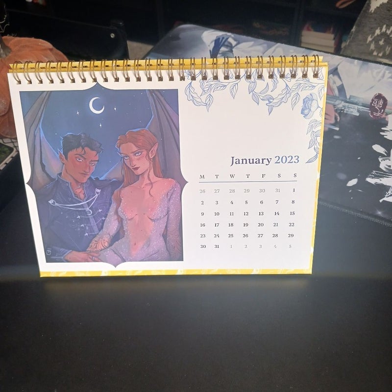 Illumicrate 2023 desk calendar and book box goodies