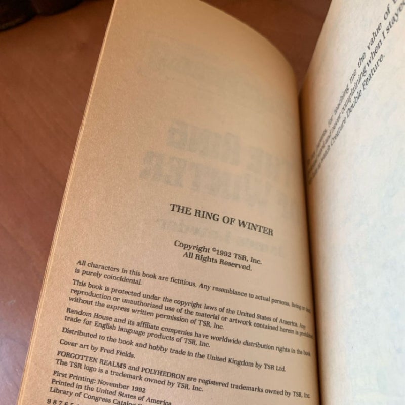The Ring of Winter, Harpers 5, First Edition First Printing