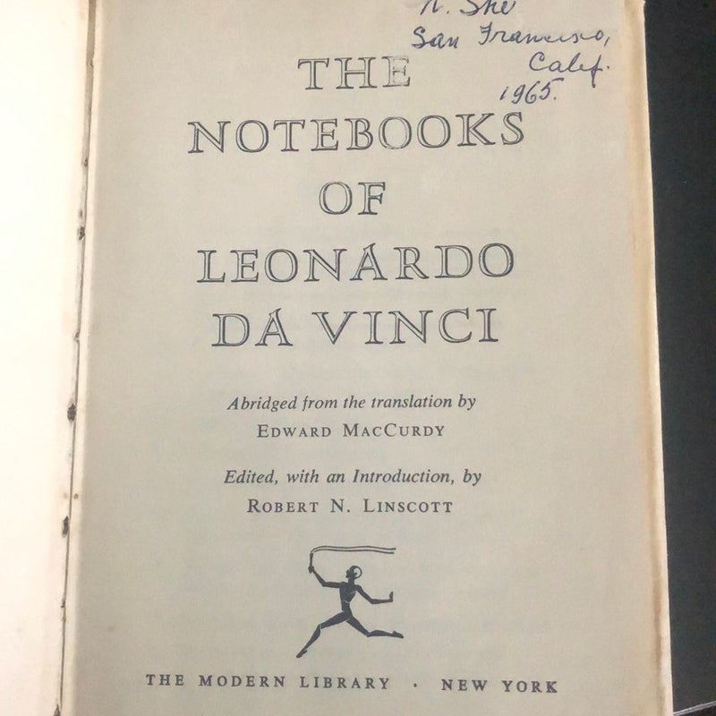 Vintage  1957 - The notebooks of Leonardo da Vinci 