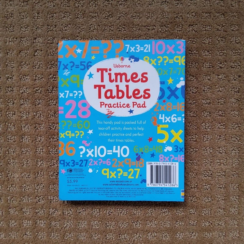 Times Tables Practice Pad