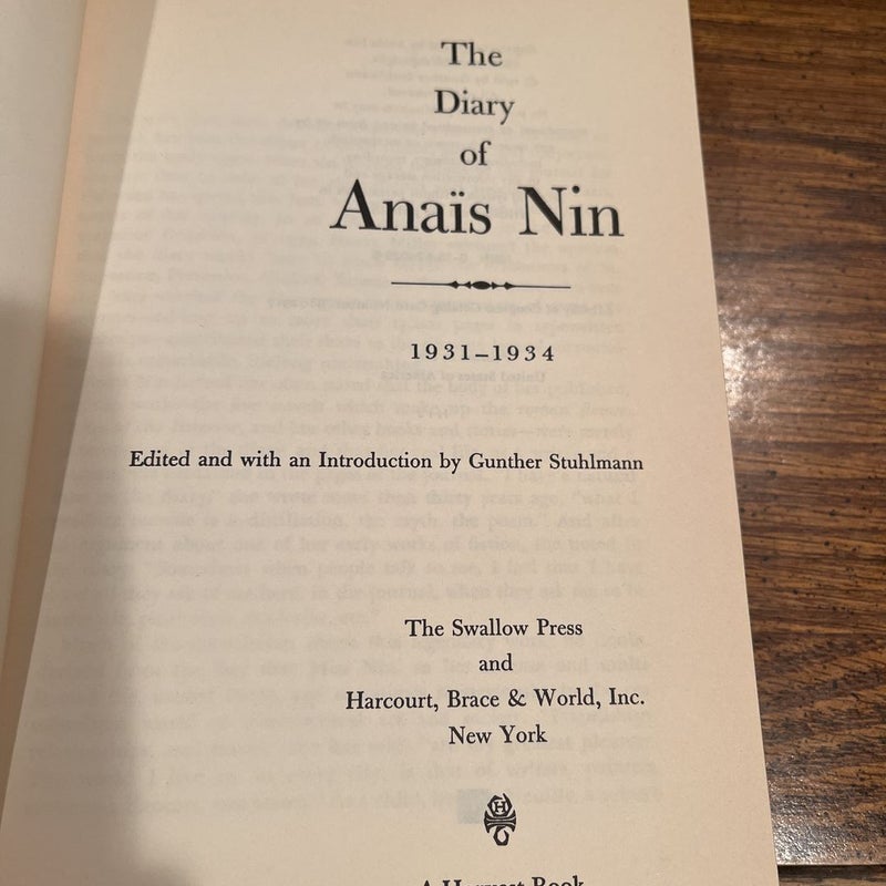 The Diary of Anais Nin Volume 1 1931-1934