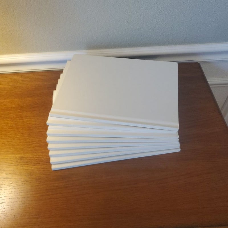 8 White Blank Books 8.5 x 11 14 Sheets by Self, Hardcover