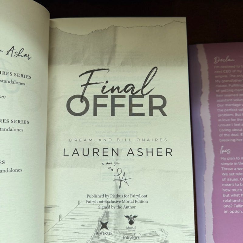 Fairyloot Dreamland Billionaires by Lauren Asher Special Edition Set