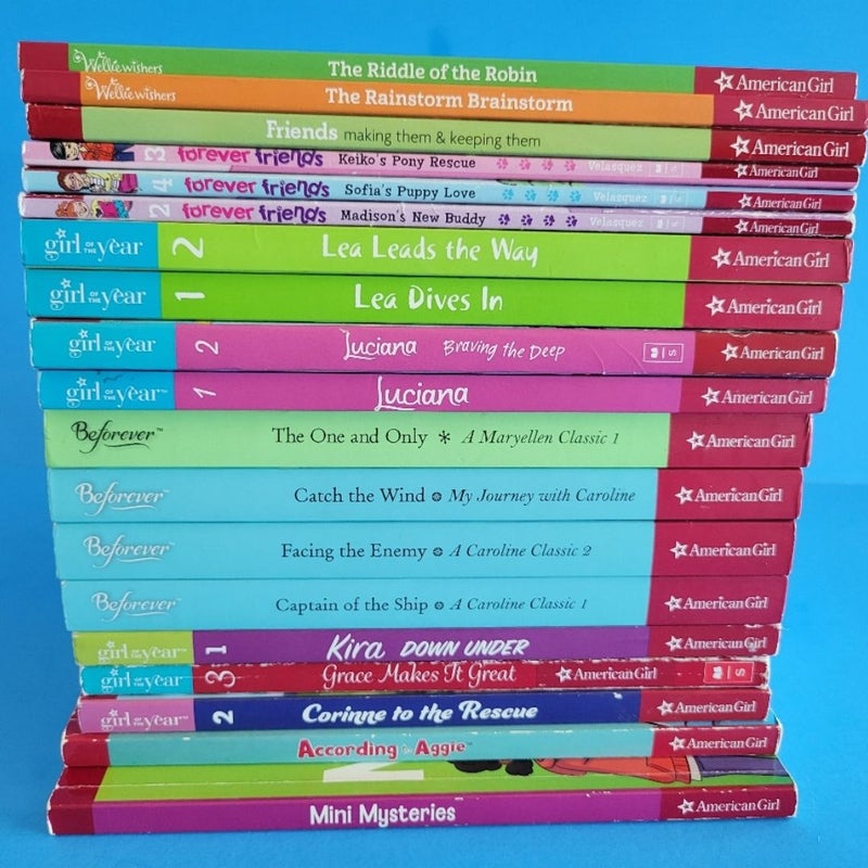 AMERICAN GIRL WELLIE WISHERS DOLL BOOKS READERS HUGE LOT OF 20 BEFOREVER FRIENDS MINI MYSTERY