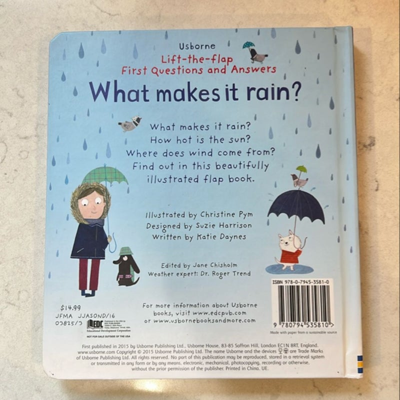 Lift-the-flap First Questions and Answers What Makes it Rain?