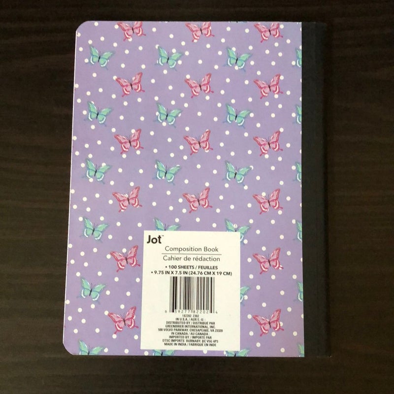 Composition Books-Marble & Butterflies 