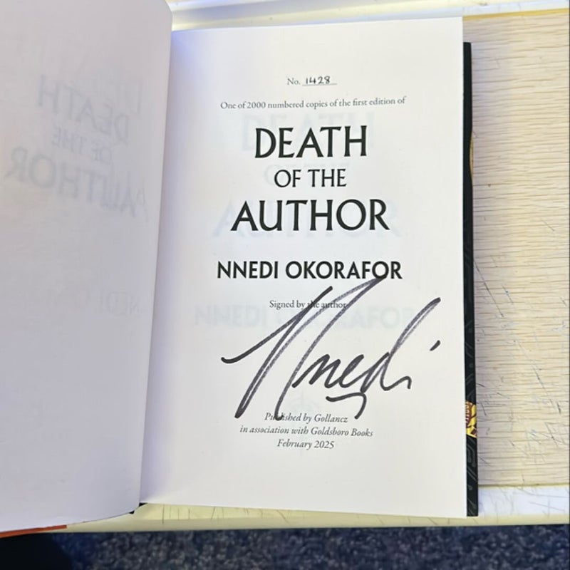 (Signed UK Edition, Numbered 1428 of 2000) Death Of The Author