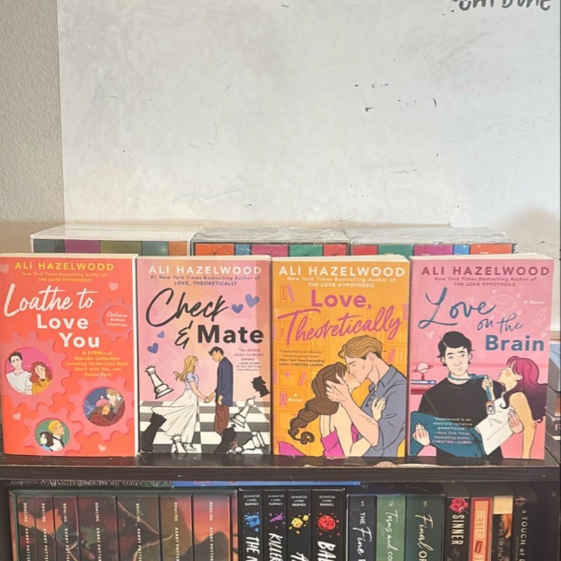 Ali Hazelwood Bookset: Love on the Brain, Love, Theoretically, Check & Mate, Loathe to Love You 