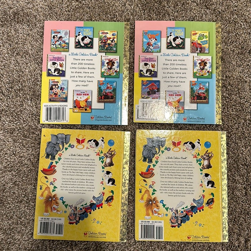 Little Golden Books 4 Book Lot - Nickelodeon