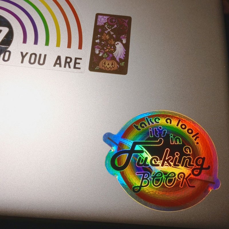 "Take a look, it's in a FUCKING book" Holographic Sticker