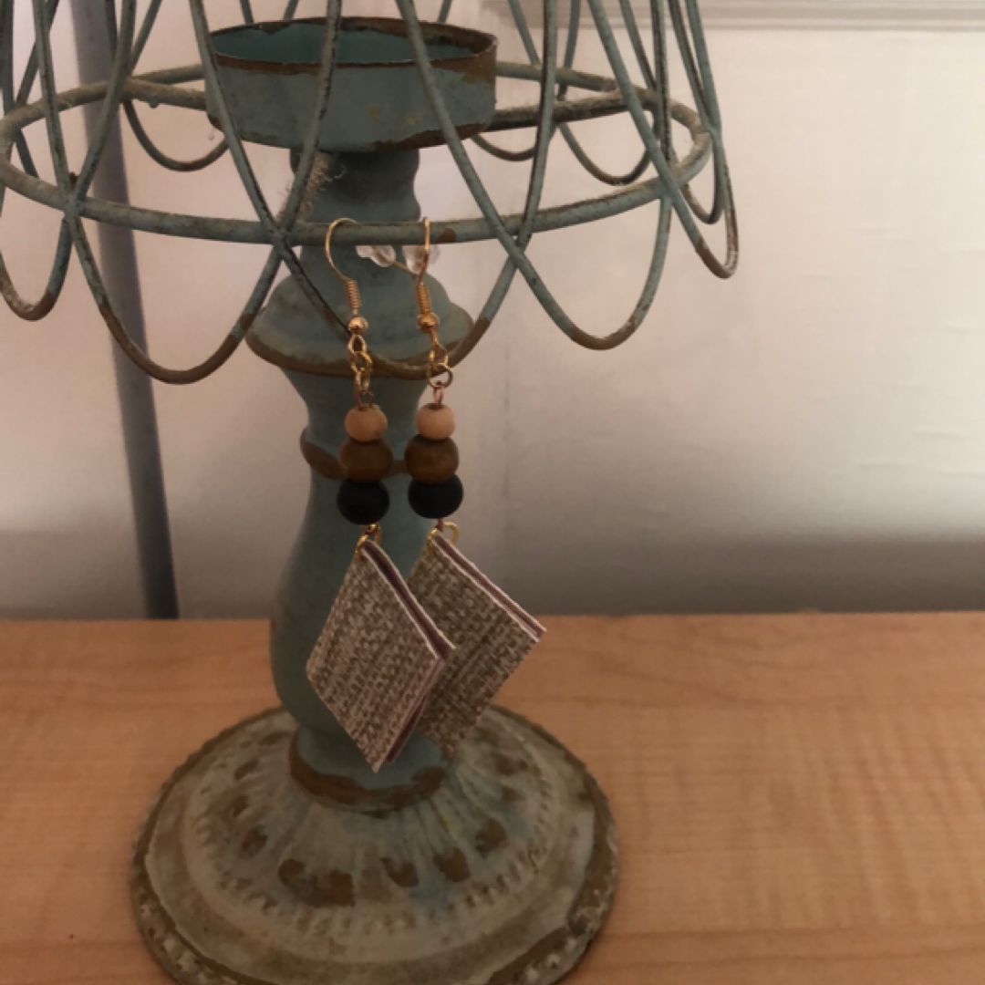Handmade bookish earrings