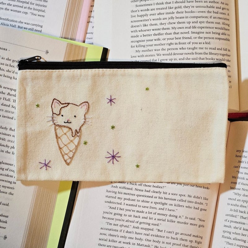 Hand Embroidered Linen Pouch