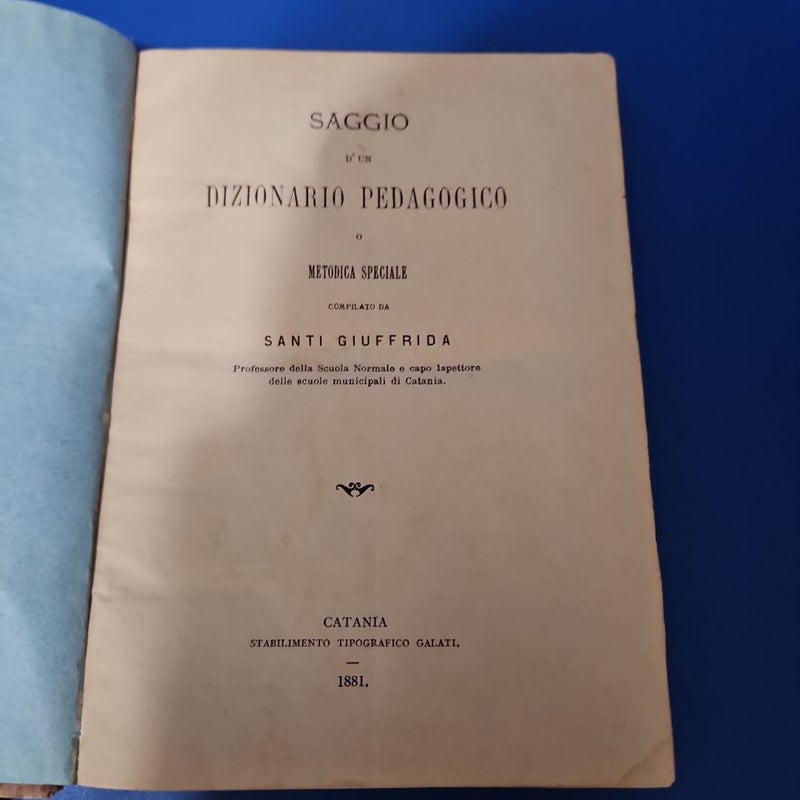 DIZIONARIO PEDAGOGICO (c1881)