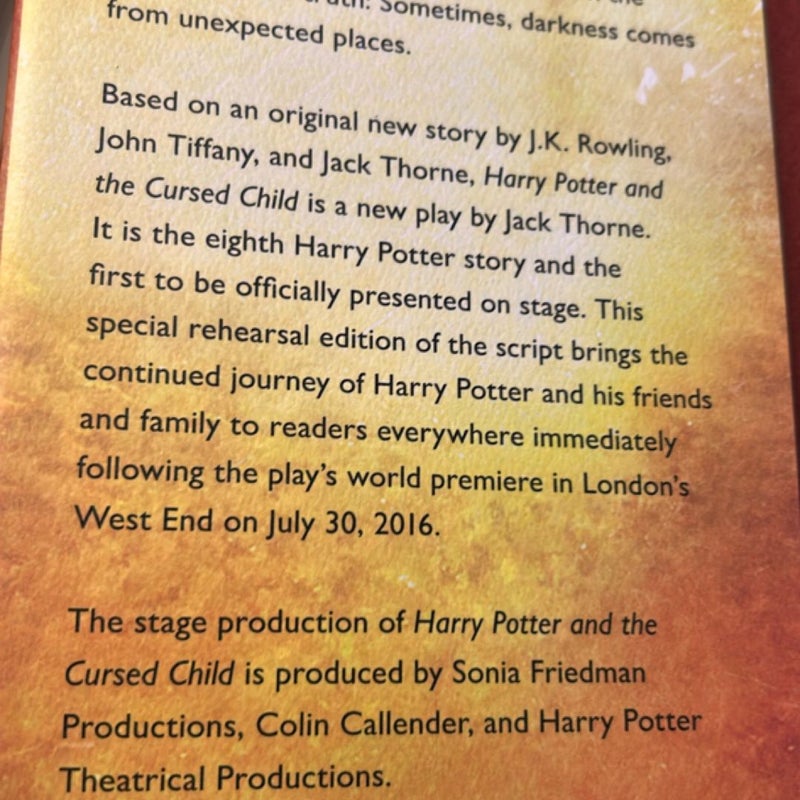 Harry Potter and the Cursed Child Parts One and Two (Special Rehearsal Edition Script)