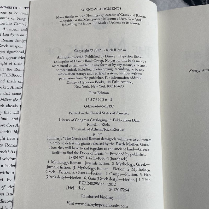 *FIRST EDITION* The Mark of Athena