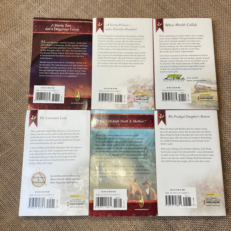 Lot of 6 Love Inspired Historical Romance Books