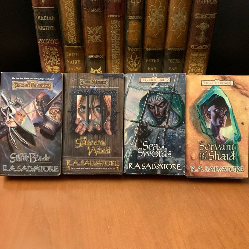 Legend of Drizzt, Complete Legacy of the Drow & Paths of Darkness Series: The Legacy, Starless Night, Siege of Darkness, Passage to Dawn, The Silent Blade, The Spine of the World, The Sea of Swords, Servant of the Shard