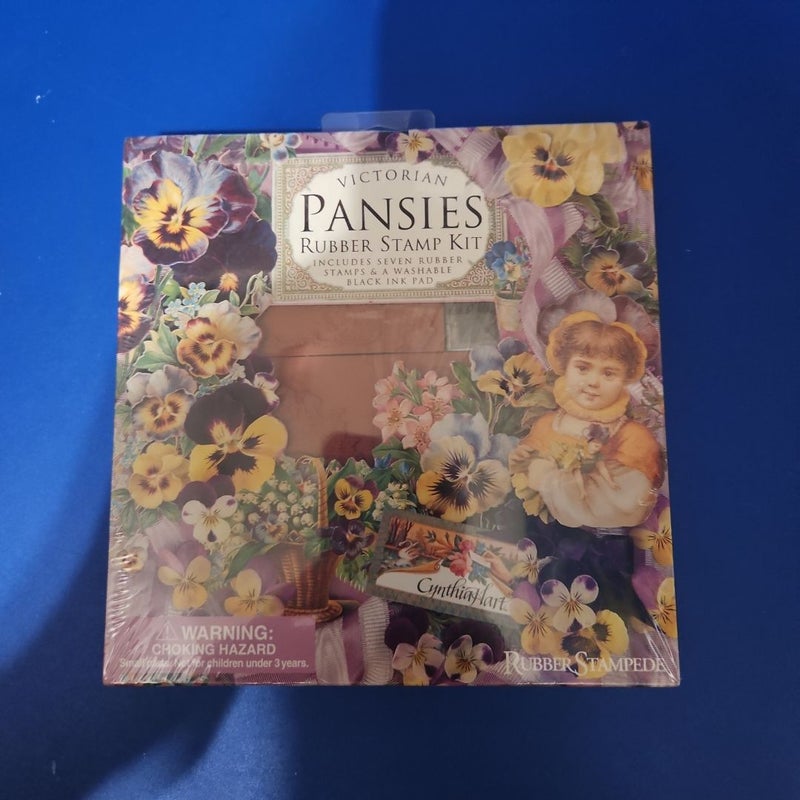 VICTORIAN Pansies Rubber Stamp Kit