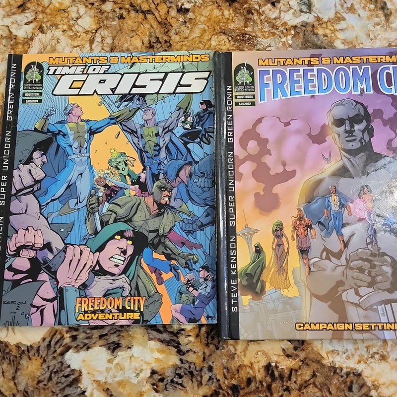 Mutants and masterminds - Time of Crisis. **Missing pages **  Freedom City. **Missing pages **