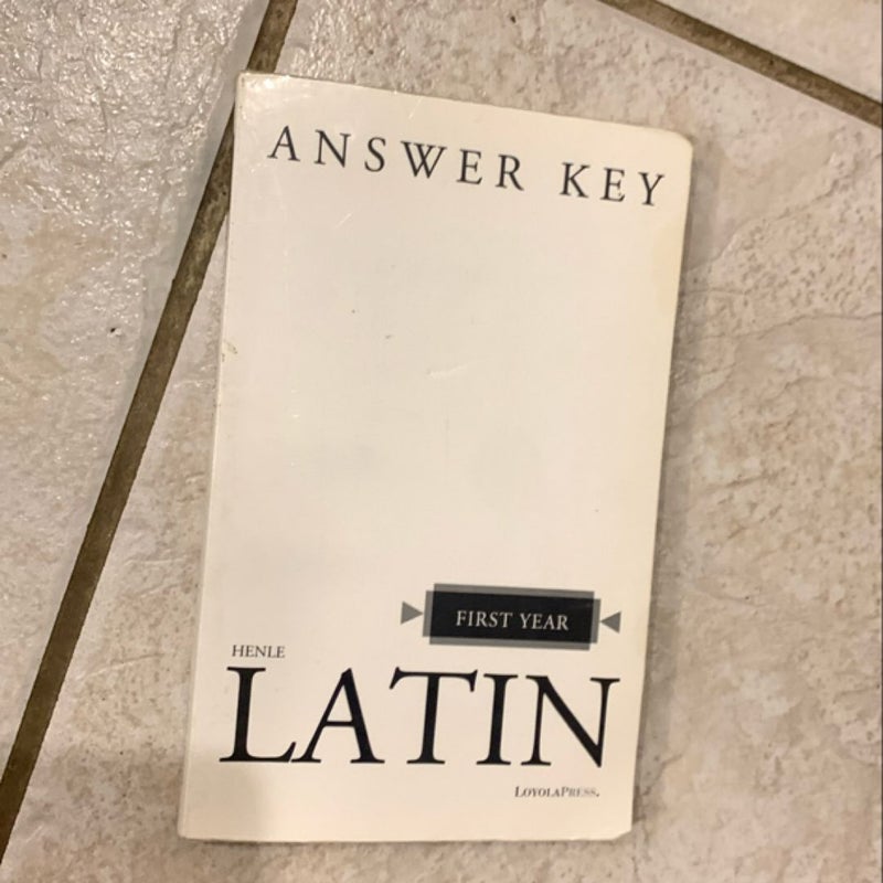 Henle Latin First Year Answer Key