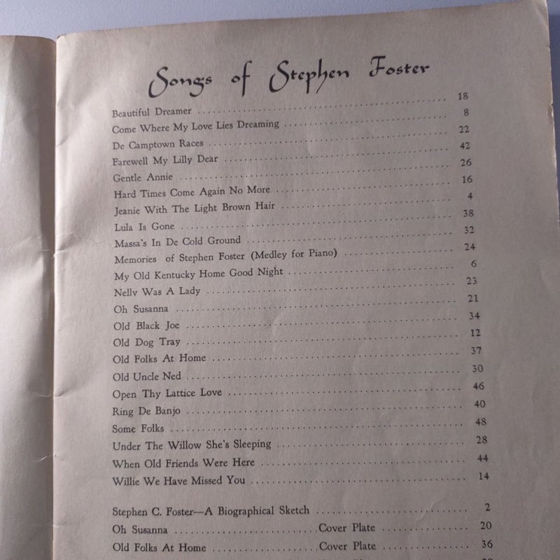 Vintage 1940 Treasure Chest of Stephen Foster Songs