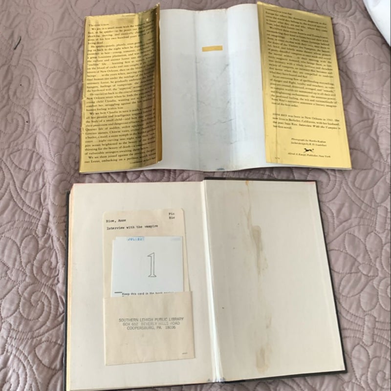 INTERVIEW WITH THE VAMPIRE- First Edition, First Printing HC