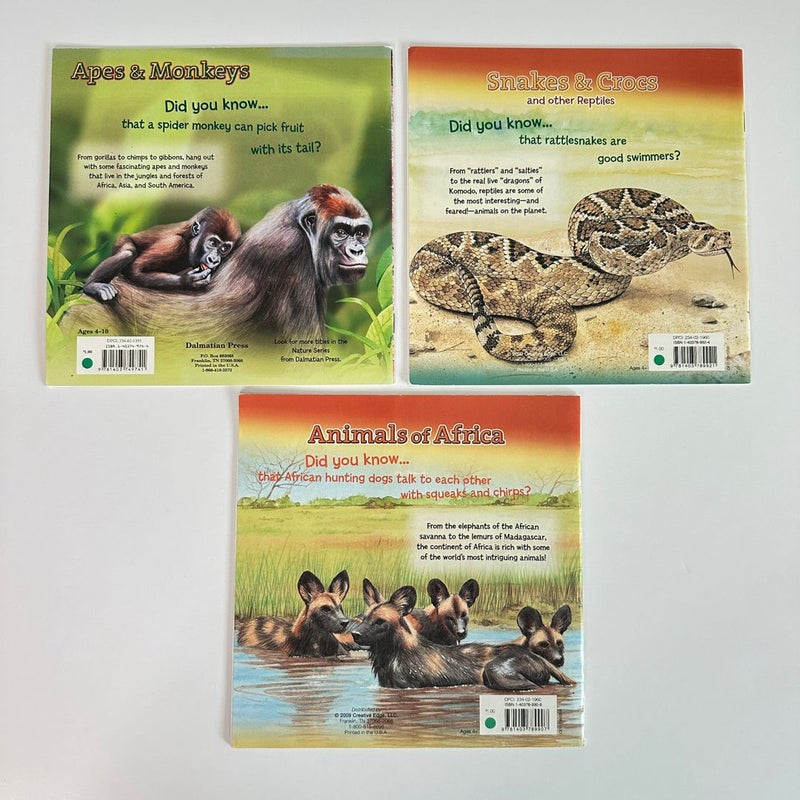 Animal Nature Series book bundle, 5 books