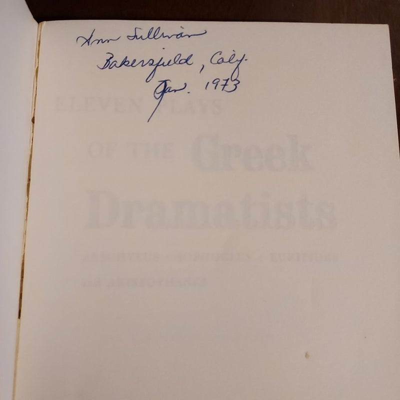 Eleven Plays of the Greek Dramatists