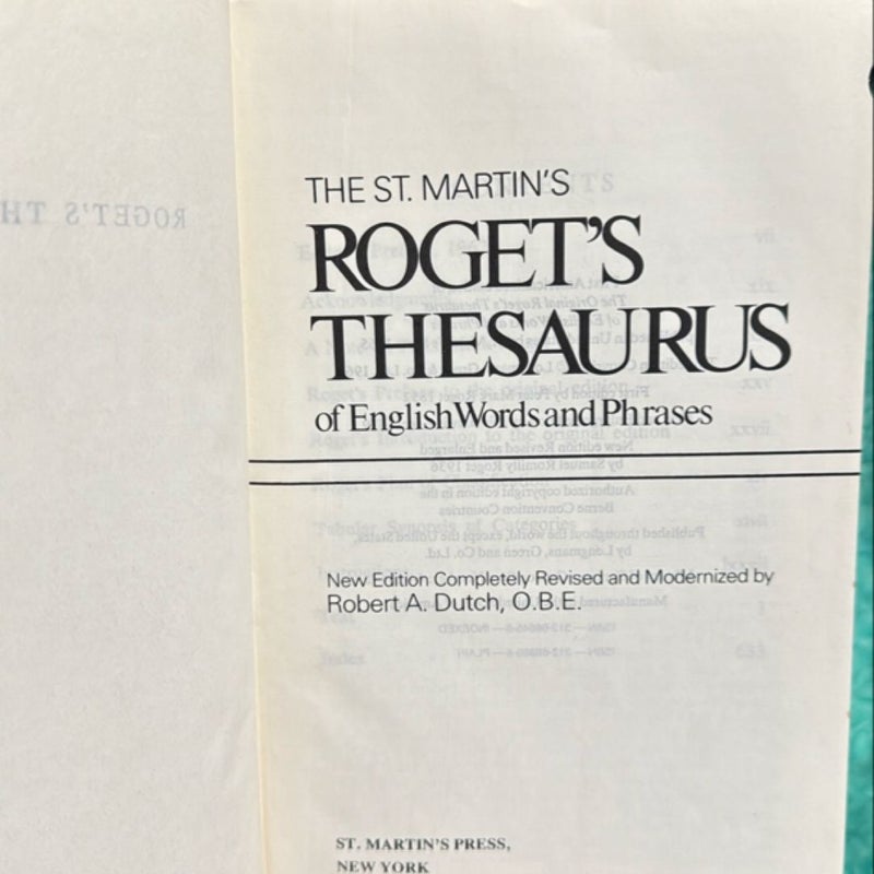 Roget's Thesaurus of English Words and Phrases