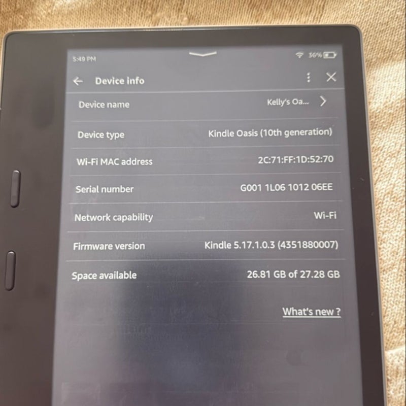 Kindle Oasis 3rd Gen