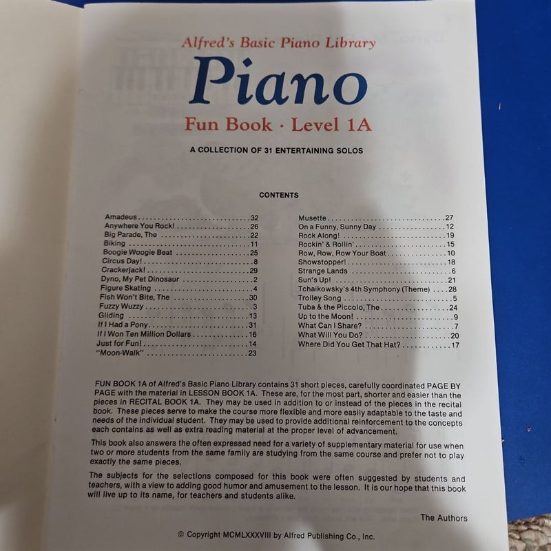 Alfred's Basic Piano Library FUN BOOK