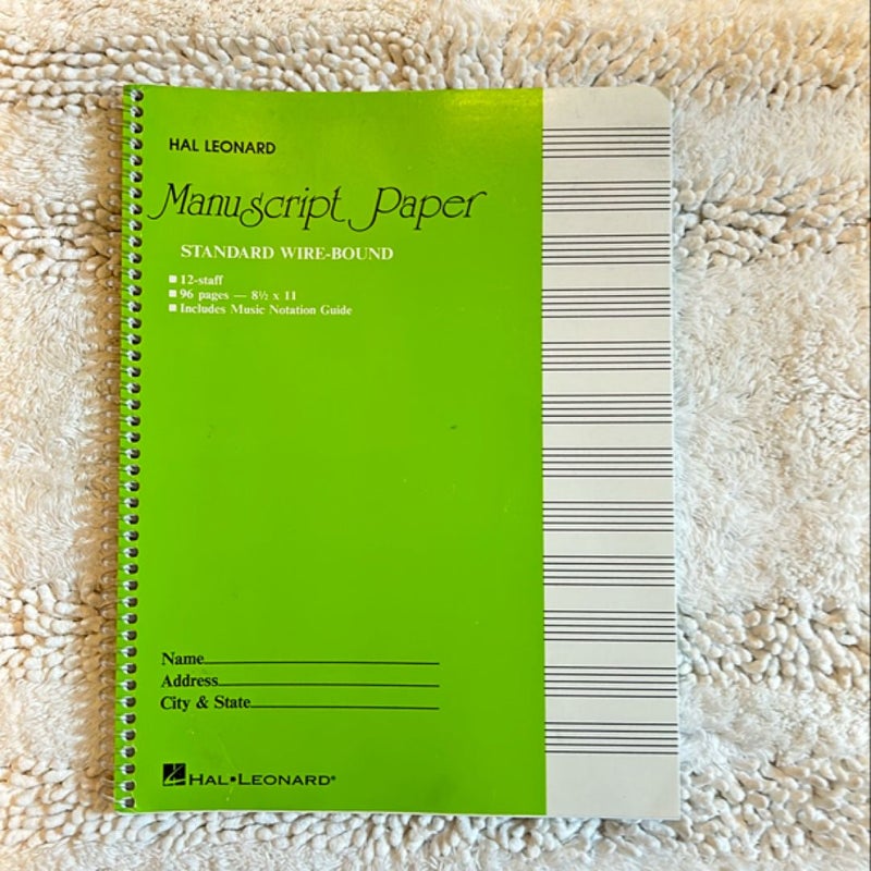 Standard Wirebound Manuscript Paper (Green Cover)