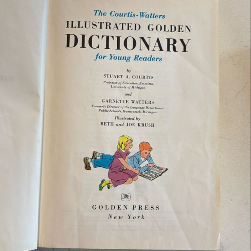 Vintage Illustrated Golden Dictionary for Young Readers