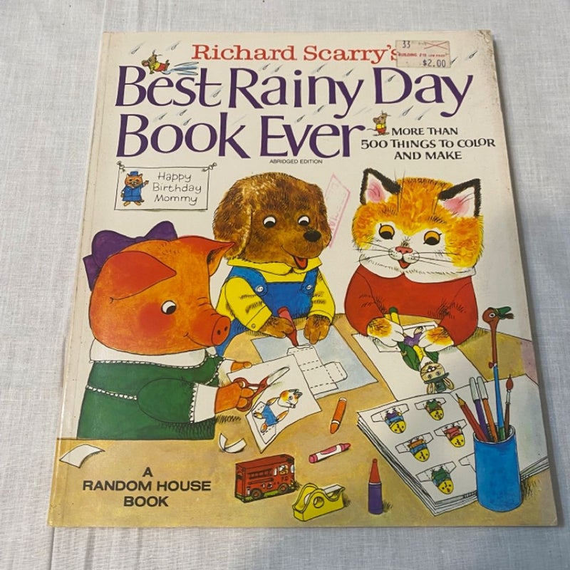 Vtg Best Rainy Day Book Ever by Richard Scarry 1974 Abridged Edition Paperback