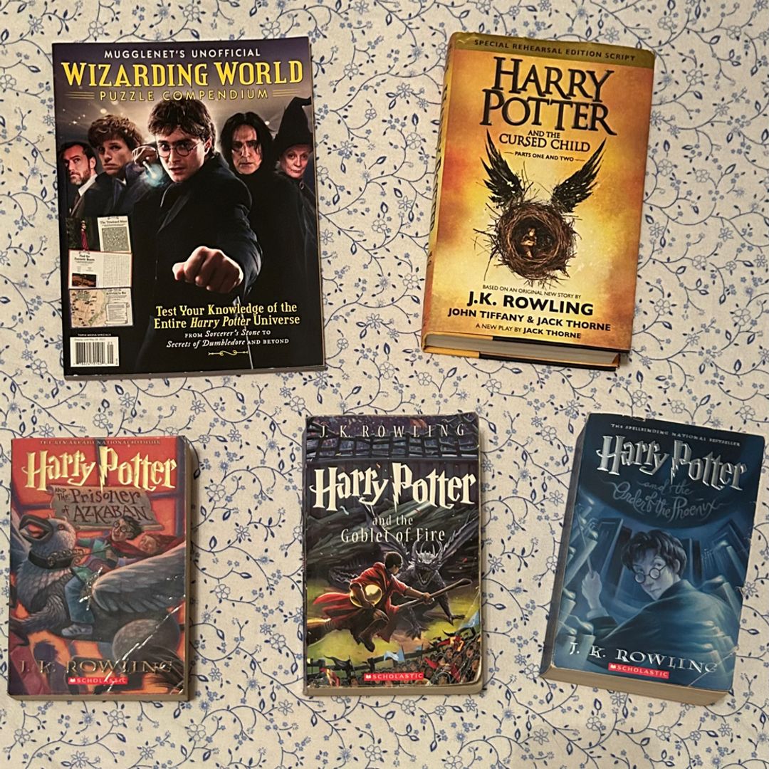 Lot of Four Harry Potter Books and Collector's Magazine by J.K. Rowling,  Paperback