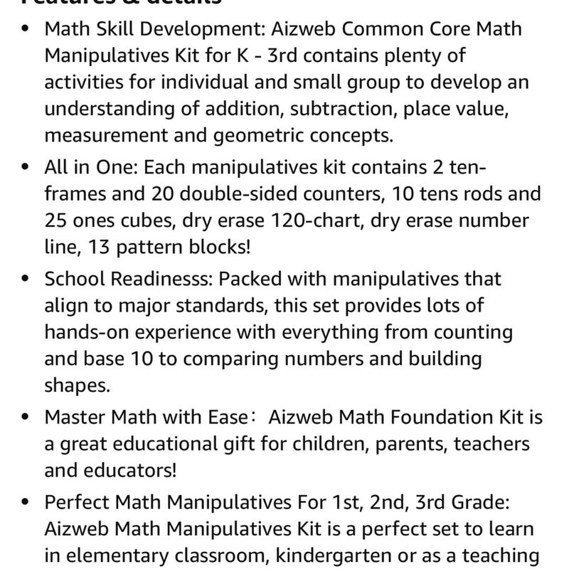 Versatile Math Manipulative Kit