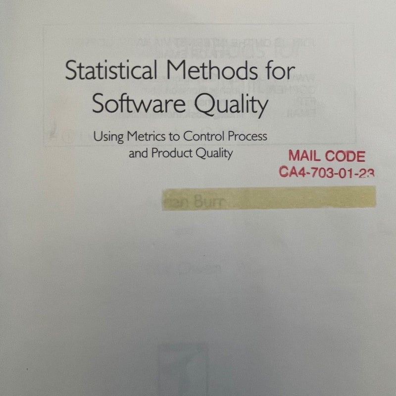 Statistical Methods for Software Quality
