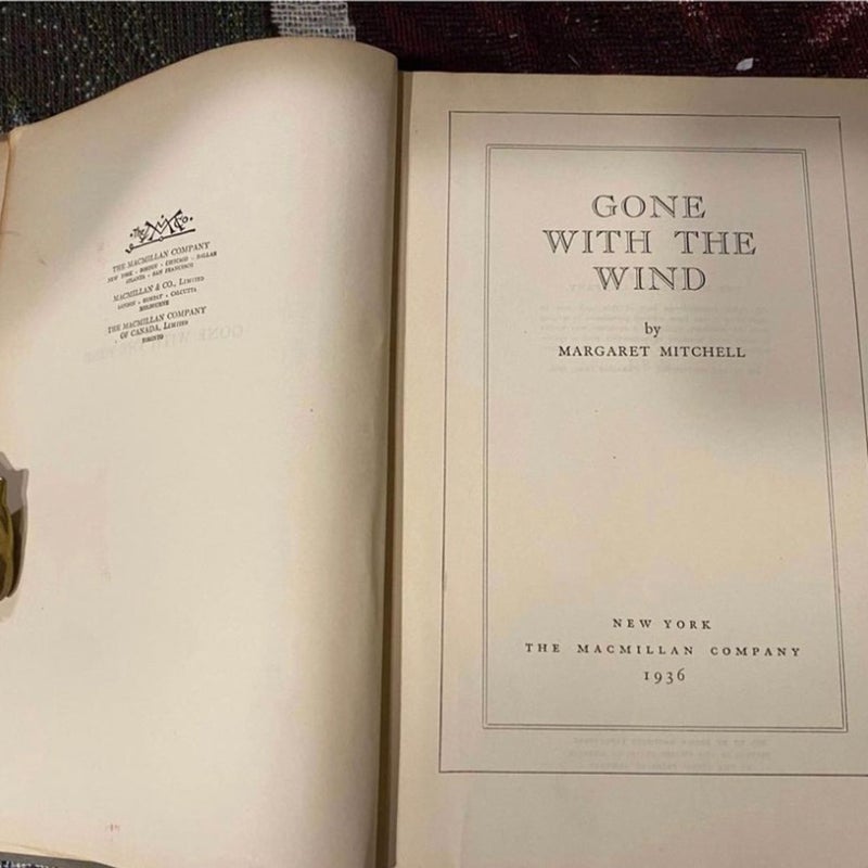 Gone with the Wind book 1st Edition june printing 1936 Margaret Mitchell