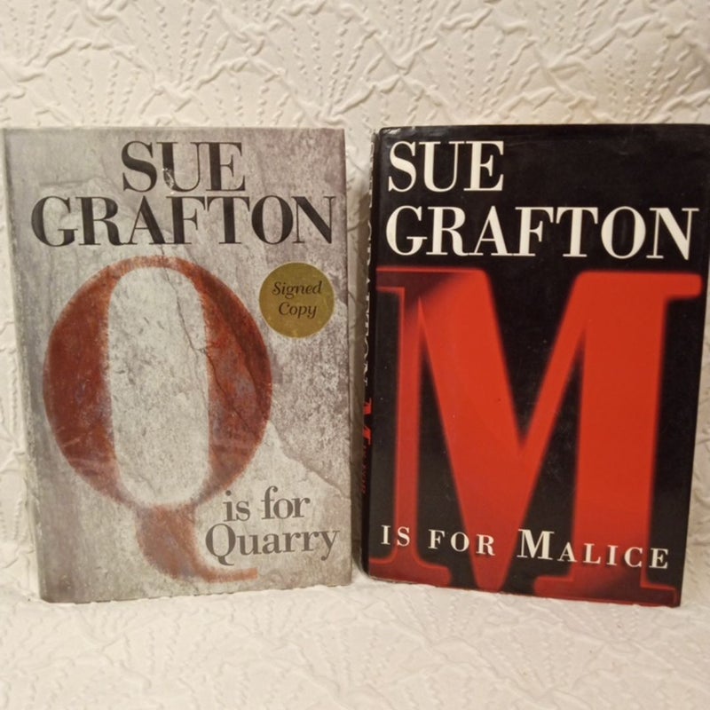 Q Is for Quarry ( Signed Copy ) & M is for Malice ( 2 Book Bundle. HARDBACK 