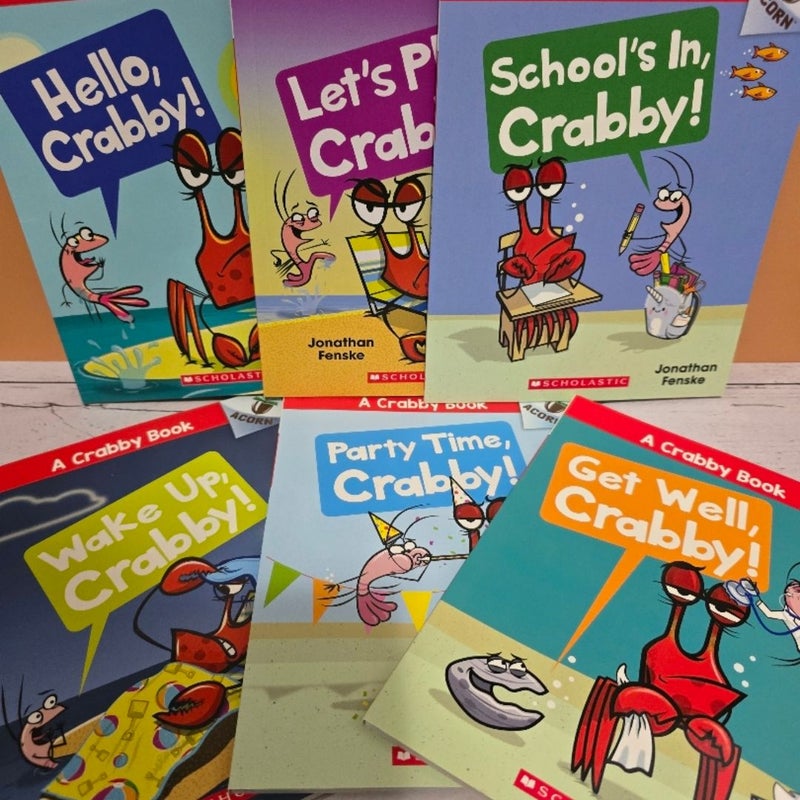 6 Book Set: Hello, Crabby!, Let's Play, Crabby!, School's In, Crabby!, Wake Up, Crabby!, Party Time, Crabby!, Get Well, Crabby!